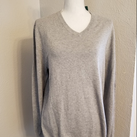 NWT Hawker Rye Cotton Cashmere VNeck Sweater  SZ M - Picture 1 of 6